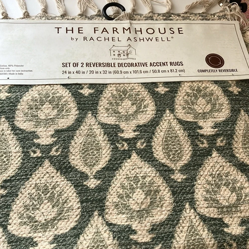 The Farmhouse by Rachel Ashwell Set of 2 Reversible Decorative Accent Rugs (NWT) - Picture 5 of 12